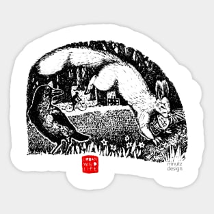 Urban Wildlife - Squirrel and Crow Sticker